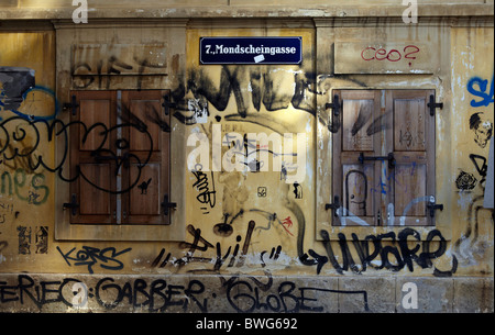 graffiti, derelict house graffiti Stock Photo