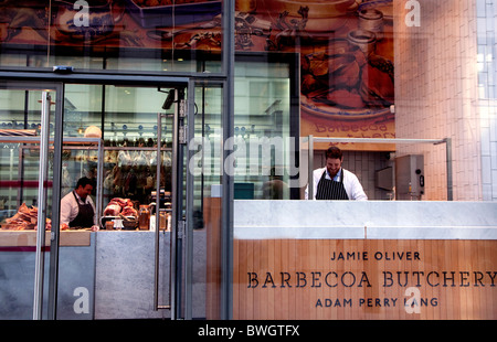Barbecoa Butchery by Jamie Oliver and Adam Perry Lang in City of London Stock Photo