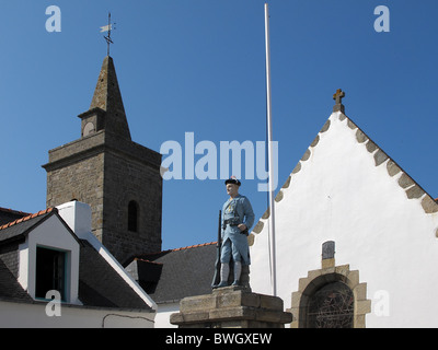 Brittany church France Ile de Houat Stock Photo