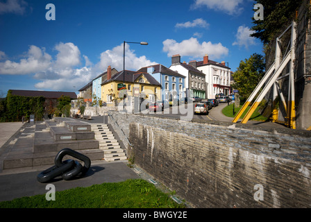 Cardigan Cerdgn Wales UK River Front Aberteifi  Afon Teifi Stock Photo