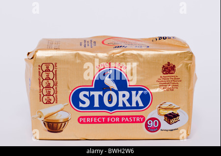 A block of Stork margarine on a white background Stock Photo