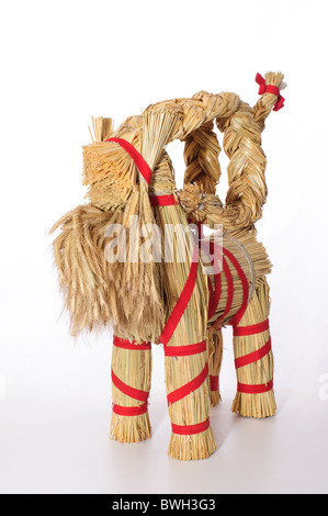 Scandinavian Yule Goat isolated on white background Stock Photo