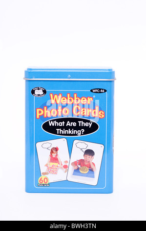 An educational game called Webber photo cards on a white background Stock Photo