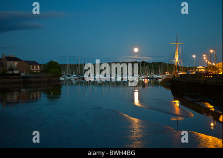 Popular as a tourist destination moonlit Kinsale harbour, famous tourist destination, in County Cork, Ireland Stock Photo