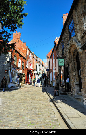 steep hill Lincoln england uk Stock Photo