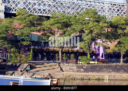 Bar at Castlefield Canal Basin Manchester England Stock Photo