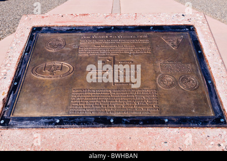 Plaque at Four Corners Monument, New Mexico Stock Photo