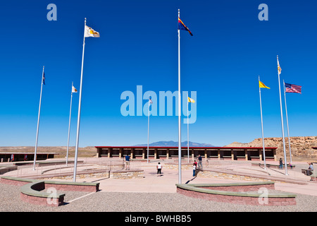 Flags at Four Corners Monument, New Mexico Stock Photo