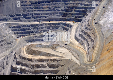 Close-up of Bingham Kennecott Copper Mine Open Pit Excavation Stock Photo