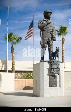 General Patton's statue at the General Patton Memorial Museum in Chiriaco Summit, Indio, California, USA Stock Photo