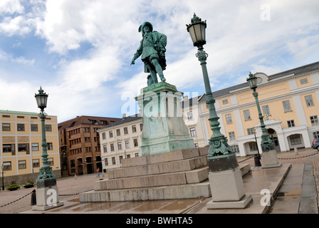 Gustav II Adolf statue founder of Gothenburg Sweden Stock Photo