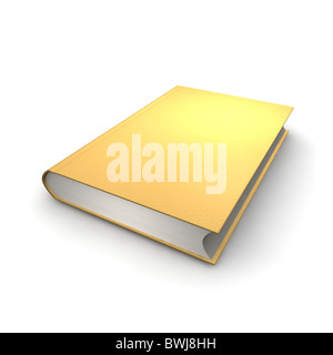 Orange or golden isolated book. 3d rendered illustration. Stock Photo