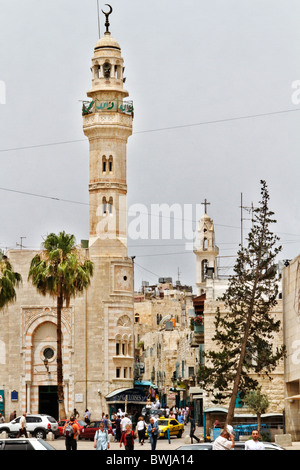 Israel Bethlehem Village Manger Square Omar Mosque Stock Photo