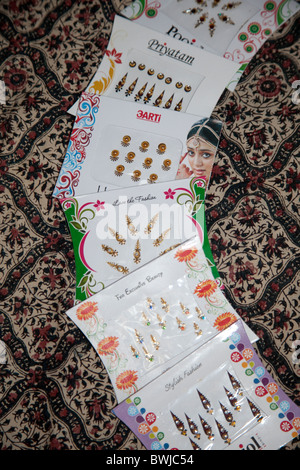 Packets of bindi stickers made in India Stock Photo