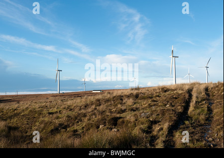 View on the wind turbines farm Stock Photo