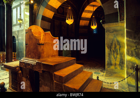 Europe, Germany, North Rhine-Westphalia, Aachen, the throne of Charlemagne in the cathedral at Aachen Stock Photo