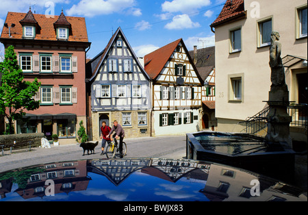 Europe, Germany, Baden-Wuerttemberg, Marbach, historic town centre with Friedrich Schiller's birthplace Stock Photo