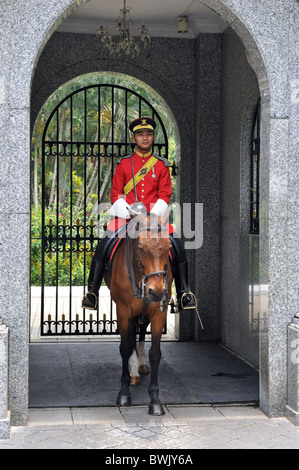 Mounted guard at the Istana Negara (National Palace) in Kuala Lumpur, Malaysia, Asia Stock Photo