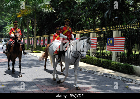 Mounted soldiers changing guard at the Istana Negara, (National Palace) Kuala Lumpur, Malaysia, Asia Stock Photo