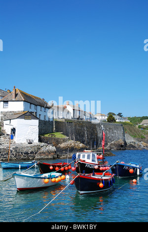 fishing boats in the harbour at coverack, cornwall, uk Stock Photo