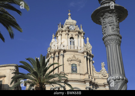 Church San Giorgio in the baroque Ragusa Ibla, Province Ragusa, Sicily, Italy, Europe Stock Photo