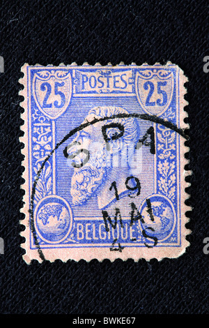 stamp historical history king Leopold II Belgium 1865-1909 Stock Photo