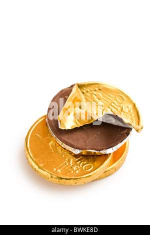 the euro currency . chocolate coins Stock Photo