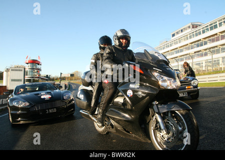 Motorcycle takes to the grid for the start of the 2010 Beaujolais Run at Brands Hatch in Kent Stock Photo