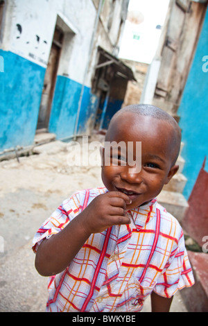 Boy in Lamu Town, Lamu Island, Kenya Stock Photo