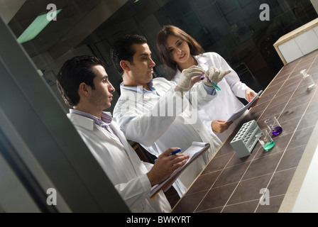 University instructor teaching students inside laboratory Beirut Arab university Lebanon Middle East Asia Stock Photo