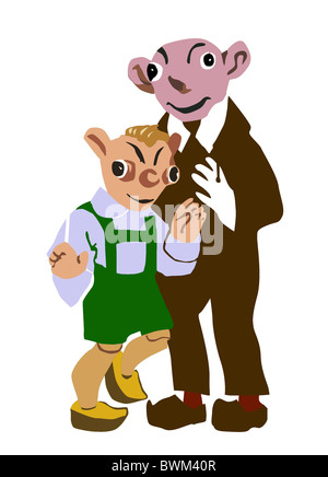 vector illustration two goblins on white background Stock Photo