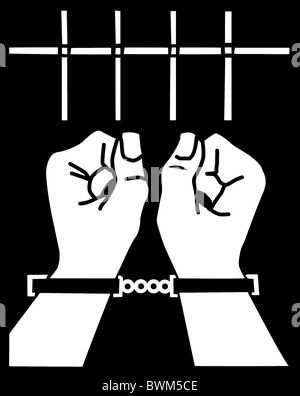illustration of the hands in manacle Stock Photo