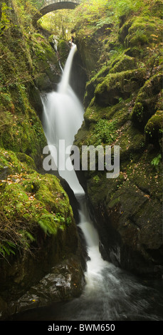 famous Aira Force waterfall on Aira Beck river in Lake District; Cumbria; UK; Stock Photo