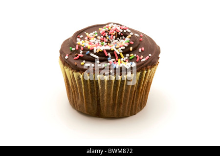 Chocolate cupcake on a white background Stock Photo