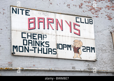 Seedy sign in Blackpool on the coast of Lancashire in Northern England Stock Photo