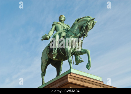 Statue of King Karl Johan outside Royal palace Oslo Norway Stock Photo