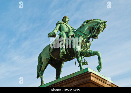 Statue of King Karl Johan outside Royal palace Oslo Norway Stock Photo