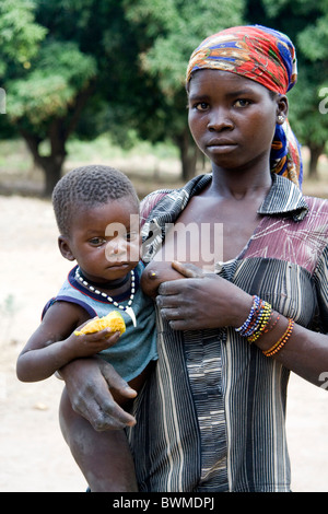 A young mother breastfeeding her baby Central African 