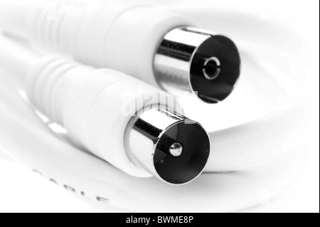 object on white - tool coaxial cable close up Stock Photo