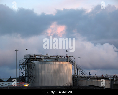 Oil terminal under an evening winter light - Aberdeen - Scotland - UK Stock Photo