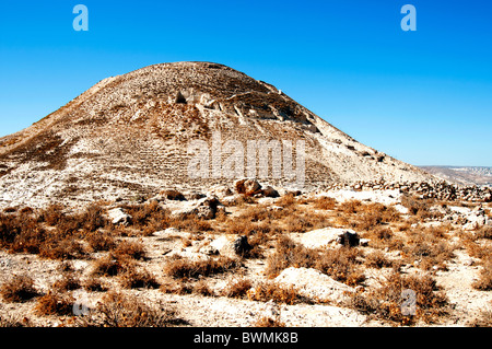 Herodium, an artificial cone shaped Mt. Judean Desert ,Israel Stock Photo