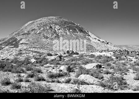 Herodium Artificial Cone Shaped Mt,Judean Desert,Israel Stock Photo