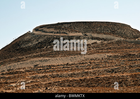 Herodium, an artificial cone shaped Mt. Judean Desert ,Israel Stock Photo