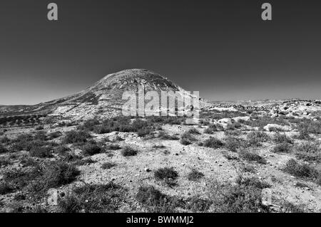 Herodium, an artificial cone shaped Mt. Judean Desert ,Israel Stock Photo