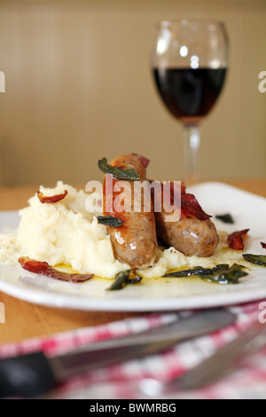 Sausage and Mash Stock Photo