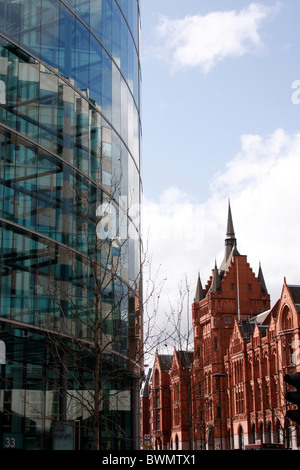 The new Sainsburys head office building on High Holborn with the old Holborn Bars building in the background Stock Photo