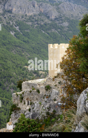 Europe, Spain, Valencia, Province of Alicante, Guadalest. Historic Saint Joseph Castle ruins. Stock Photo