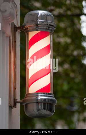 Barbers shop pole, London, UK Stock Photo