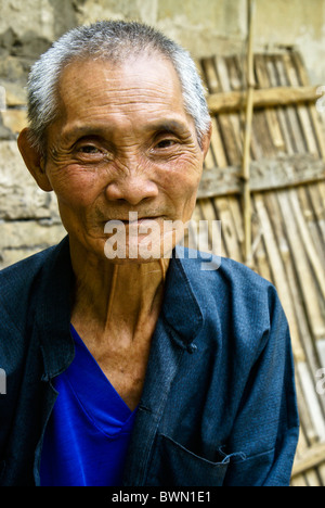 Portrait of old man, Guangxi, China Stock Photo