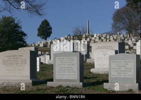 Grave stones in Arlington National Cemetery, Arlington, VA Stock Photo